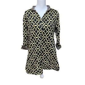 NWOT‎ Tizzie Geometric & Cheetah Print Tunic Blouse